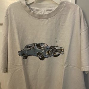 oversized motor show white brandy tee